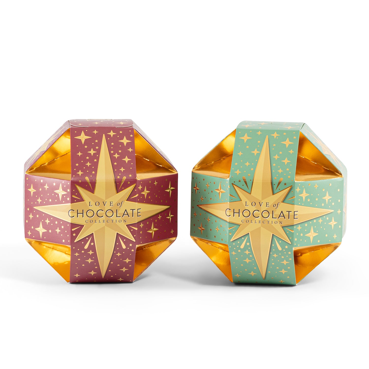 The Love of Chocolate Christmas Bauble in Cranberry
