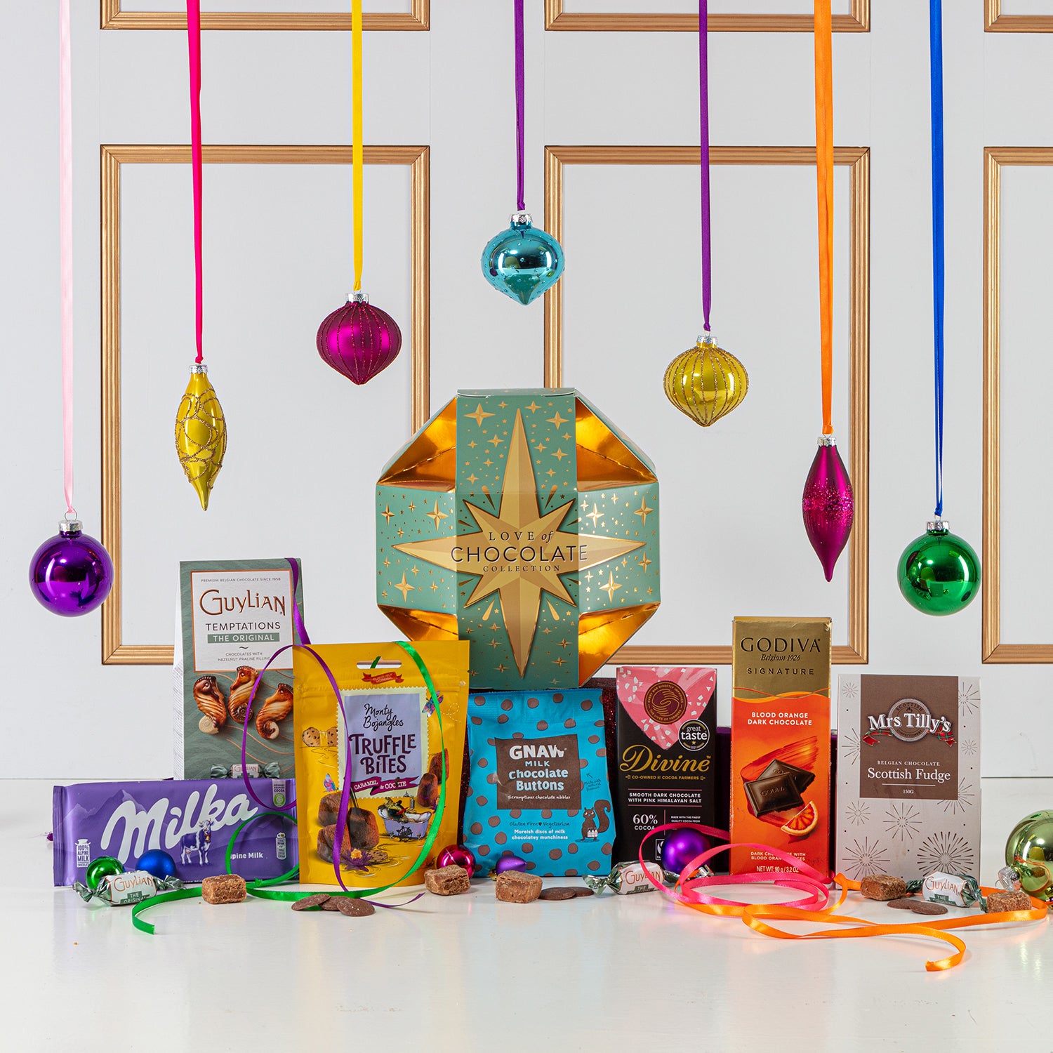 The Love of Chocolate Christmas Bauble in Frosty Berry