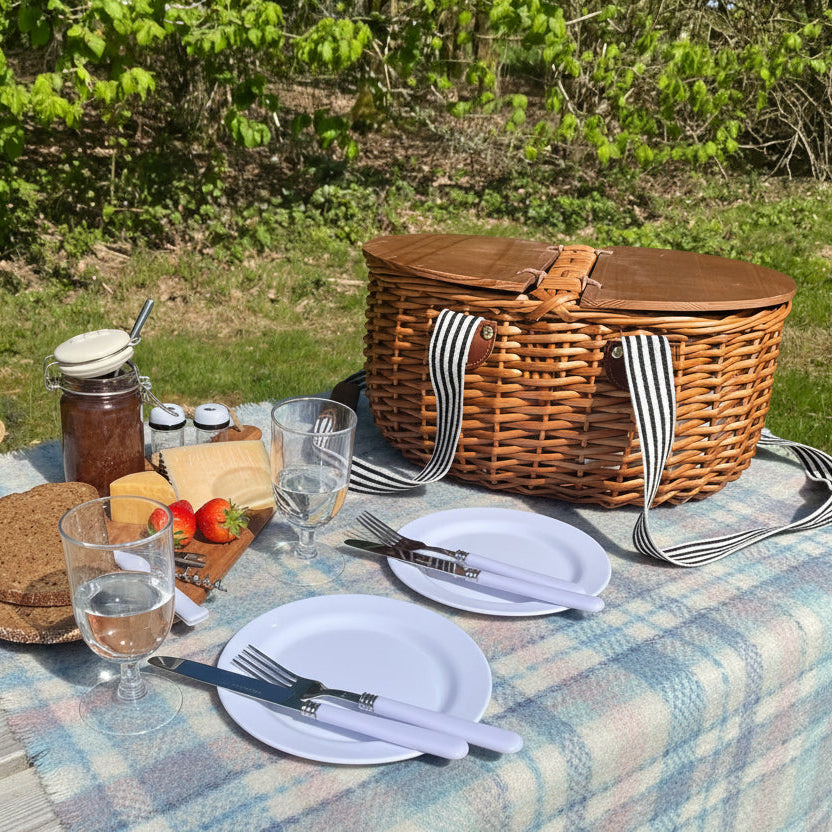 The Loxwood Wooden Topped Picnic Basket