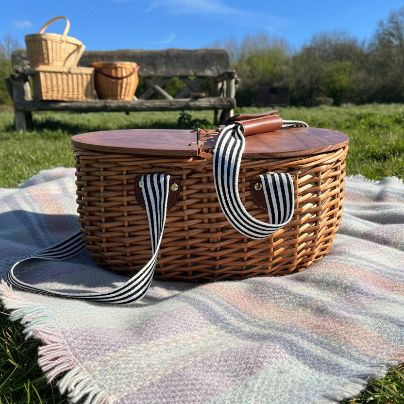 The Loxwood Wooden Topped Picnic Basket