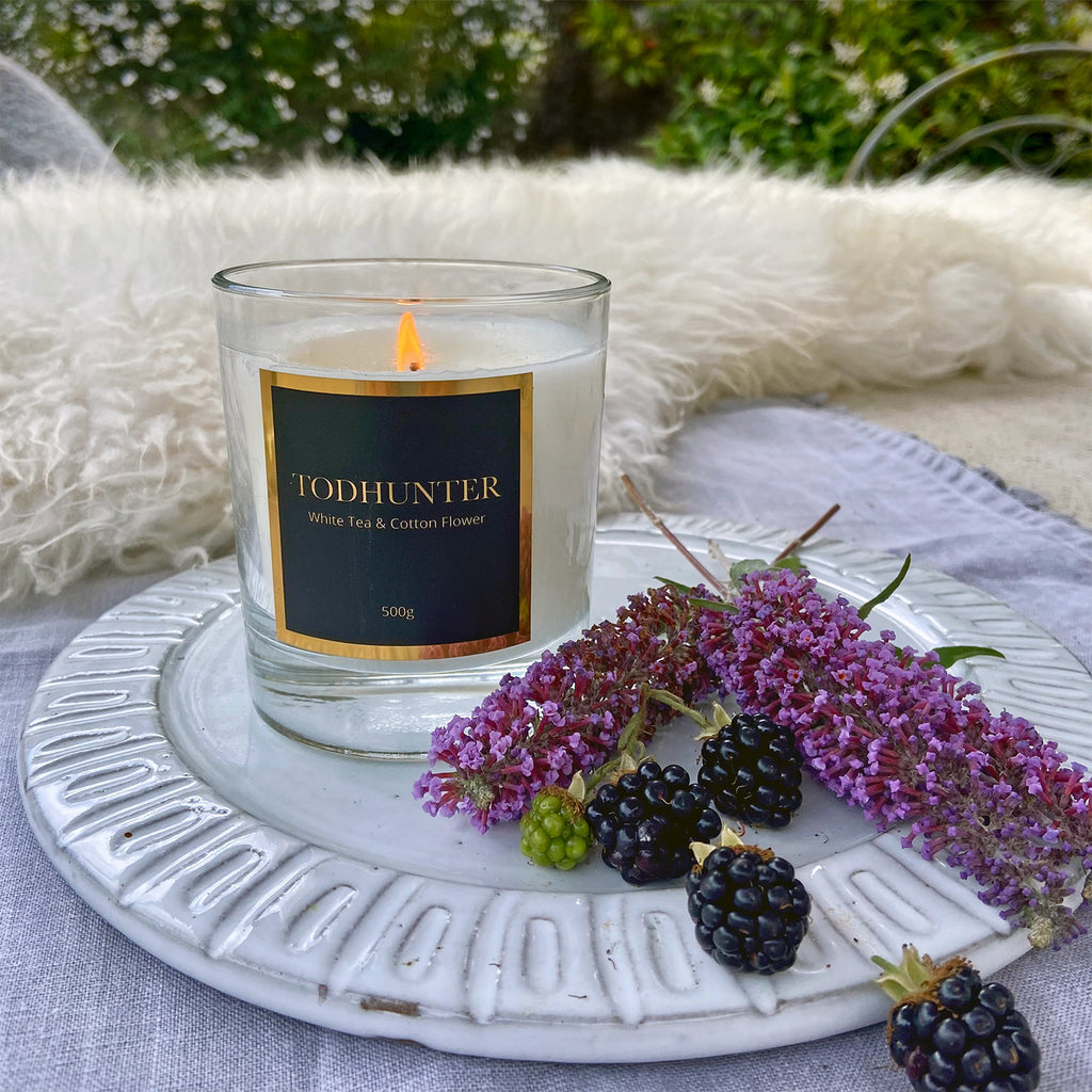 Todhunter – Large Clear Glass Tumbler Candle